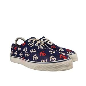 Fore N Aft Shoes Womens 8.5 Sneakers Casual Anchor Preppy Nautical Canvas Blue